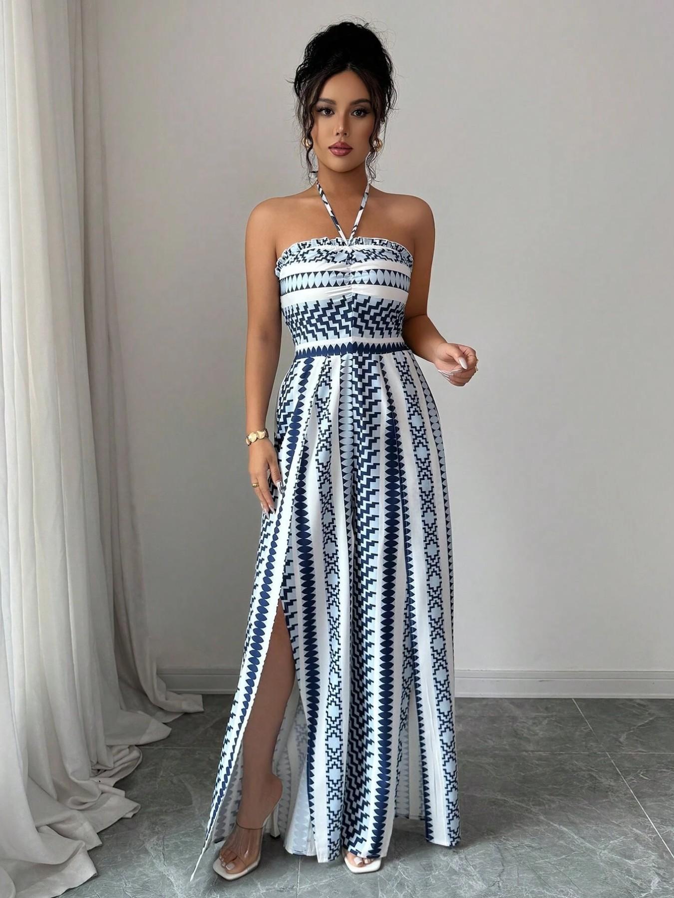✨ Damen Jumpsuit schulterfrei floral im Boho-Stil – Eleganter Sommer-Overall mit Bardot-Ausschnitt – Fließend, leicht & perfekt für Festivals, Strand oder romantische Sommerabende 🌸