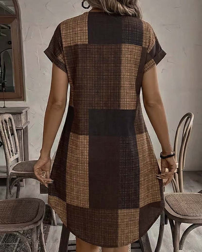 Kleid Farbblock Karo