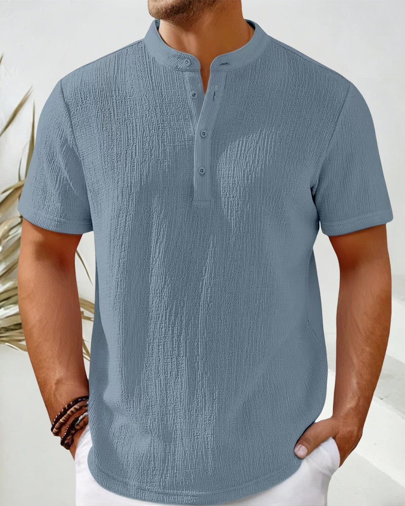 Hemd Einfarbig Locker Henley