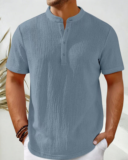 Hemd Einfarbig Locker Henley