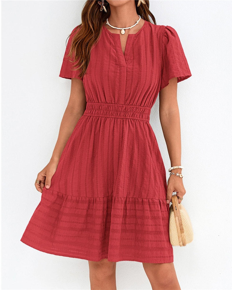 Kleid V-Ausschnitt A-Linie