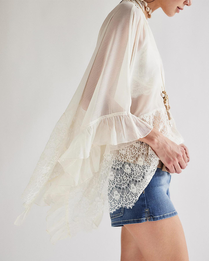 Cover-Up Spitze Patchwork Mesh