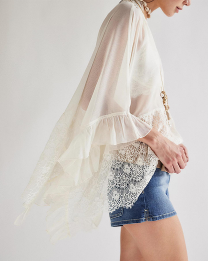 Cover-Up Spitze Patchwork Mesh