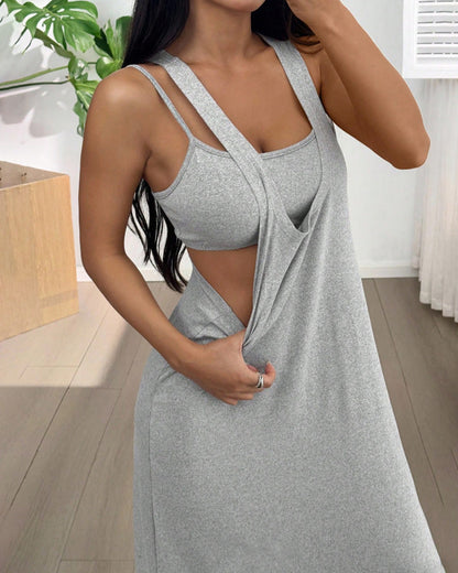 Set Einfarbiges Kleid Zweiteilig