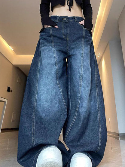 Blue vintage straight boyfriend jeans