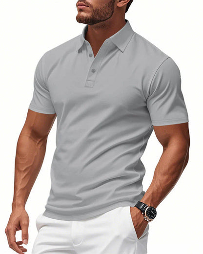 T-Shirt Herren Schnelltrocknend Kurzarm Revers