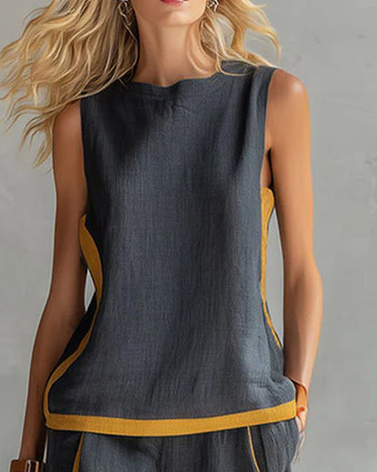 Zweiteiler ärmellos casual Colorblock