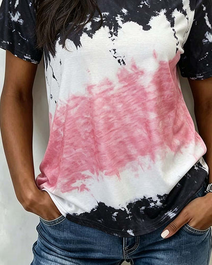 T-Shirt Rundhals Tie-Dye Kurzarm