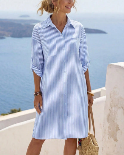 Kleid im Hemdstil mit stilvollen Streifen