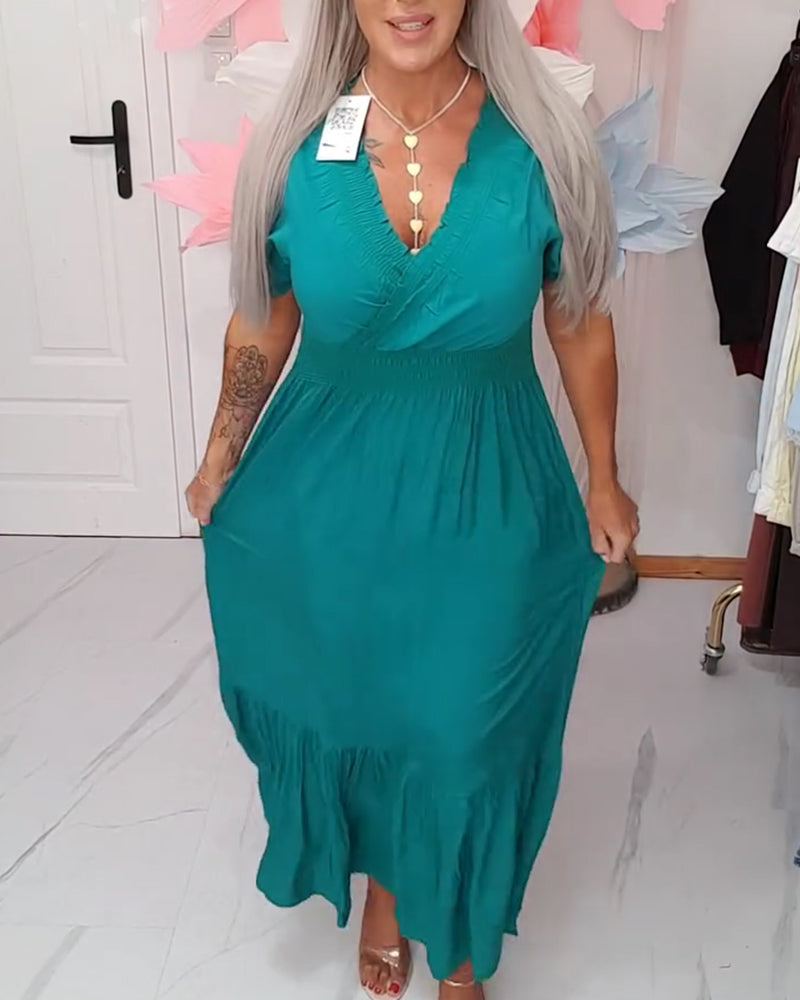 Kleid Elegant V-Ausschnitt A-Linie