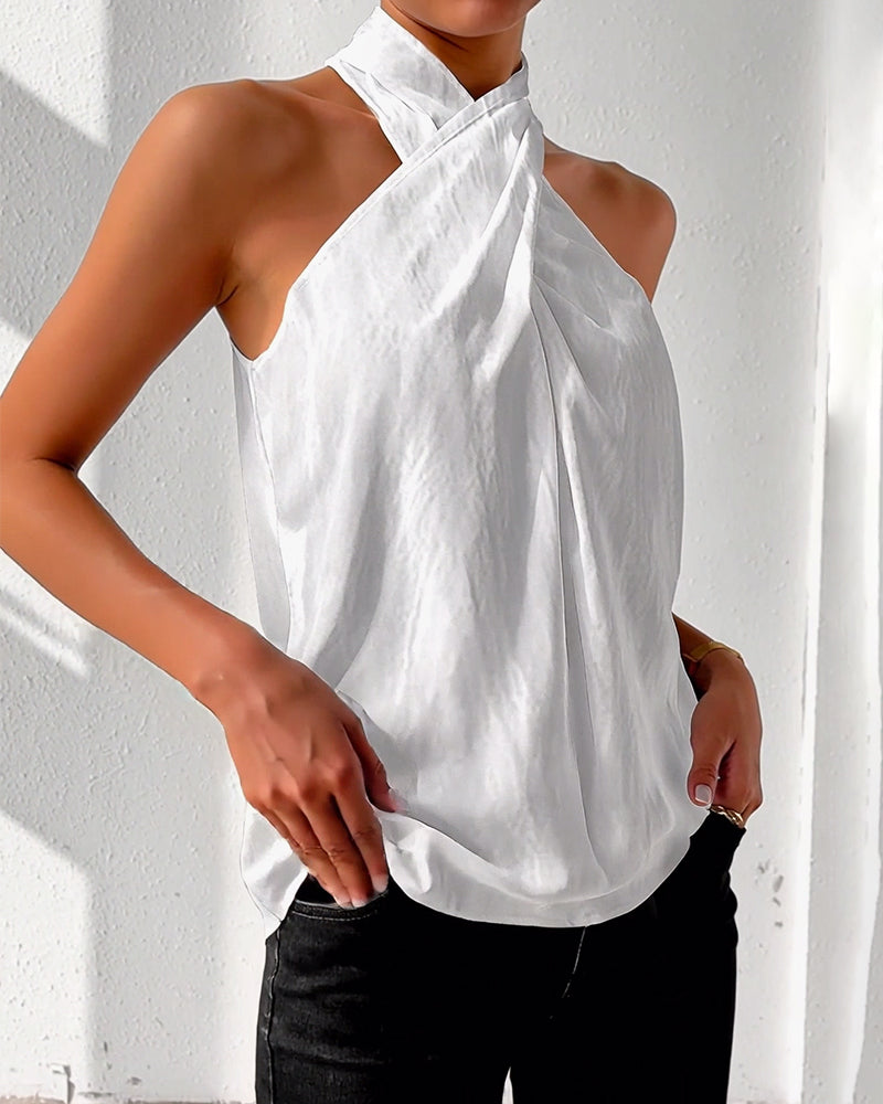 Tank Top Mode Halter Einfarbig