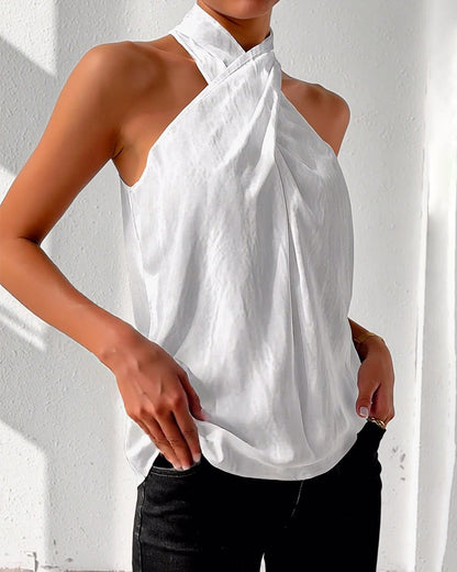 Tank Top Mode Halter Einfarbig