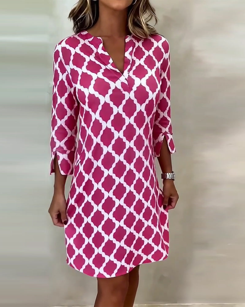 Kleid Dreiviertelarm Gedruckt