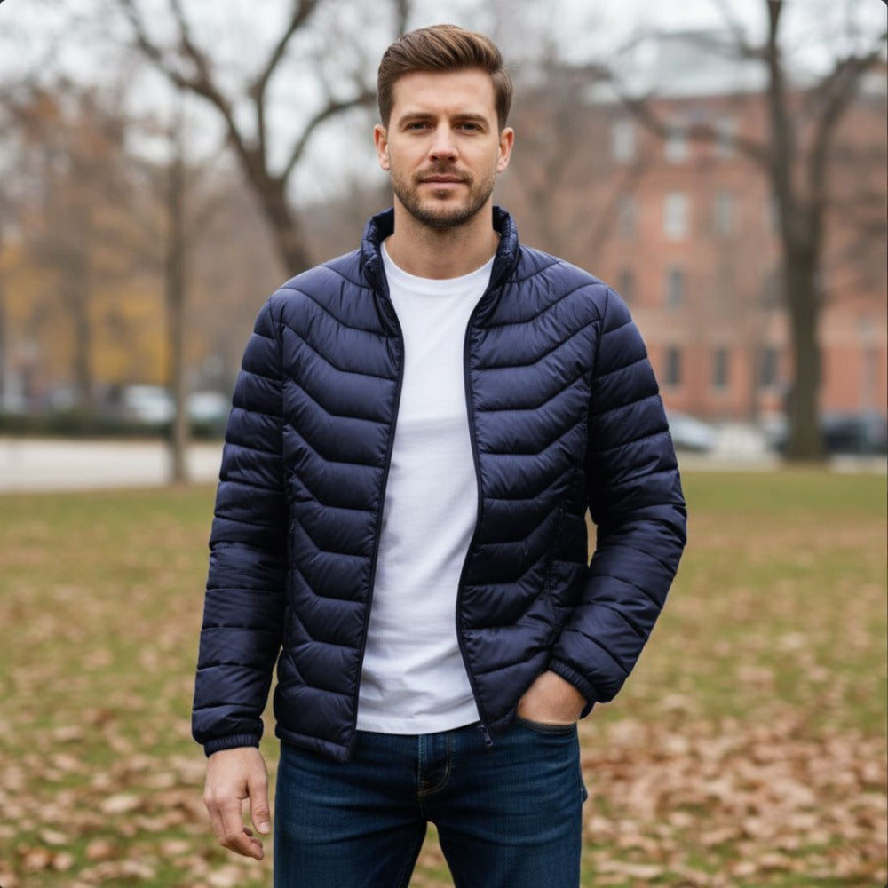 Puffer Jacket for Men with Zipper Closure - Vincenza