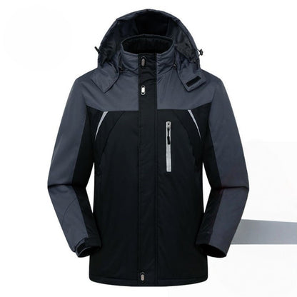 Hooded Waterproof Winter Jacket with Zipper Pockets for Men - Emma