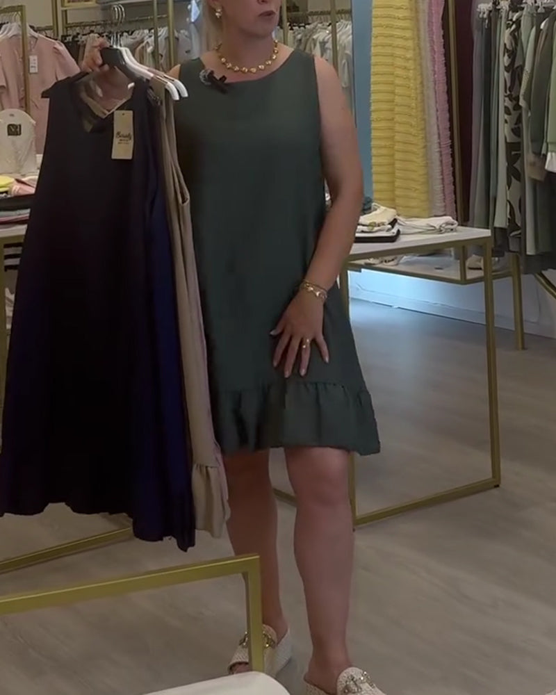 Kleid Ärmellos Modisch A Saum