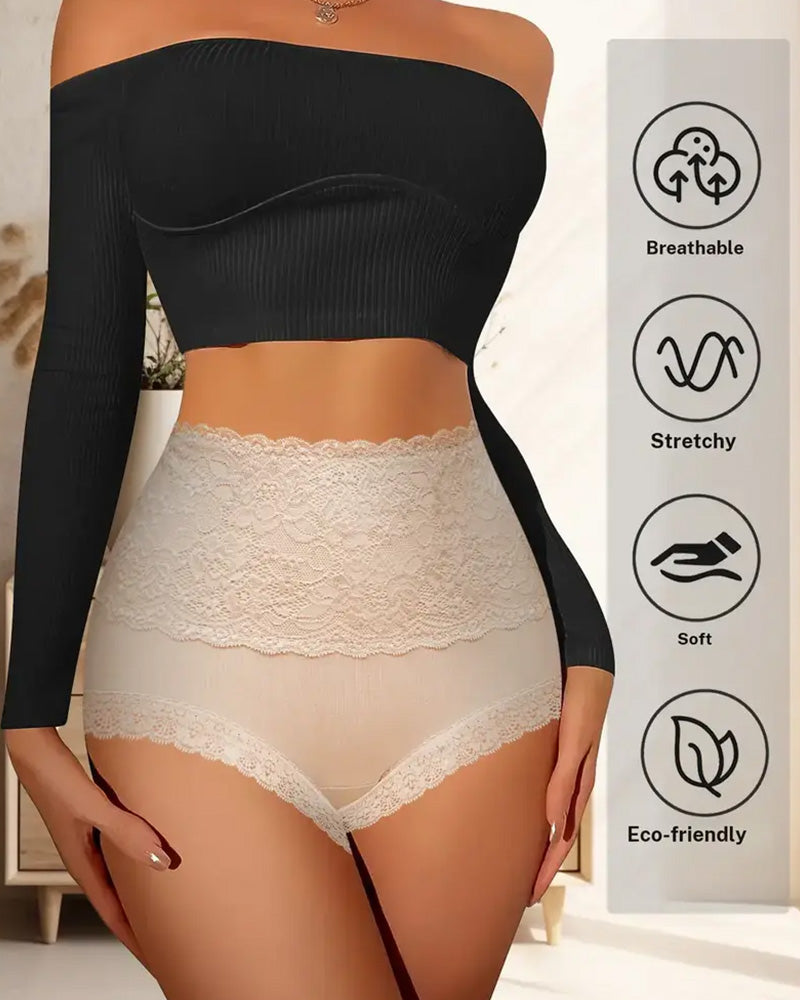 Slip Mit Spitze Und Bauchkontrolle Mit Hoher Taille