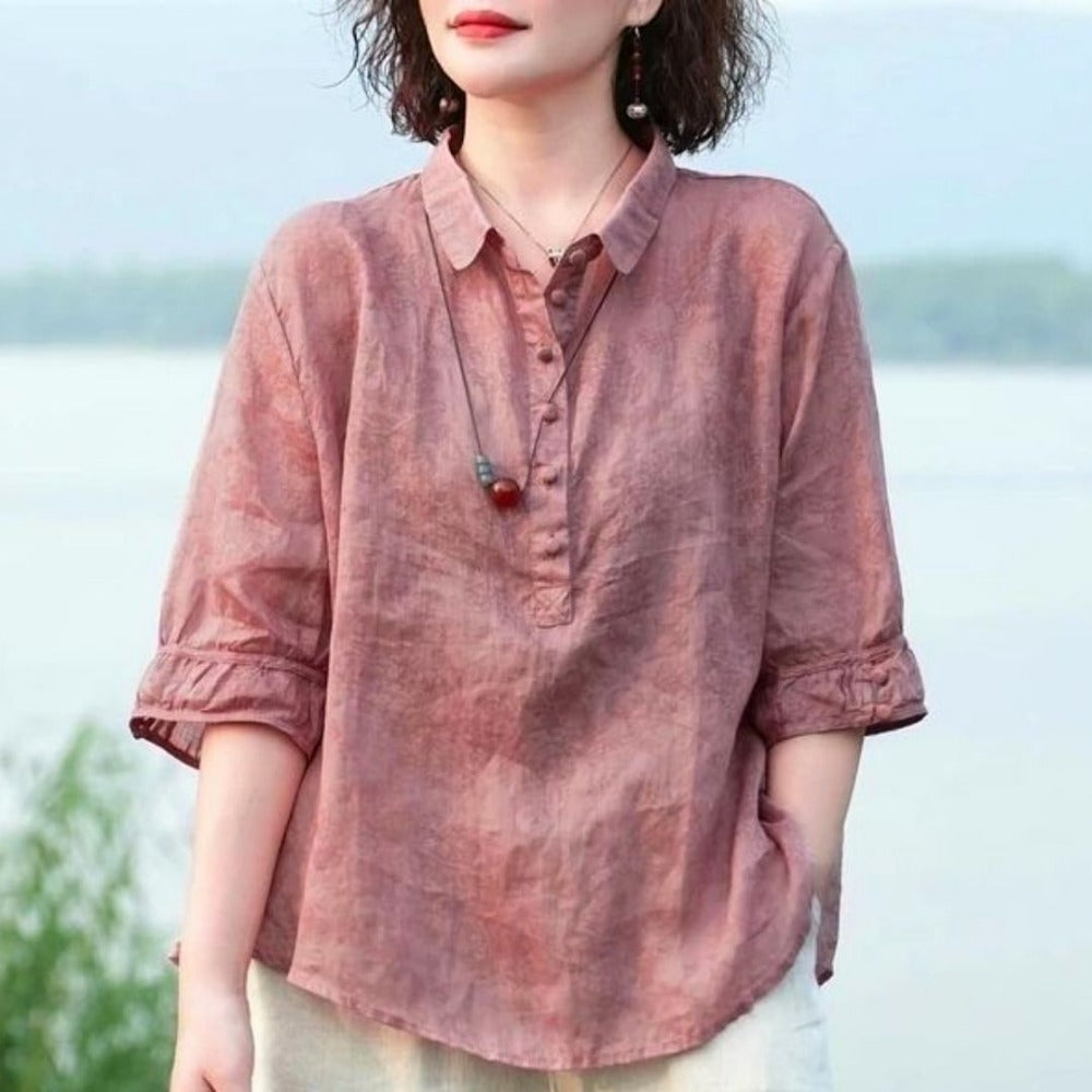 Long Sleeve Button Up Shirt for Women - Caterina