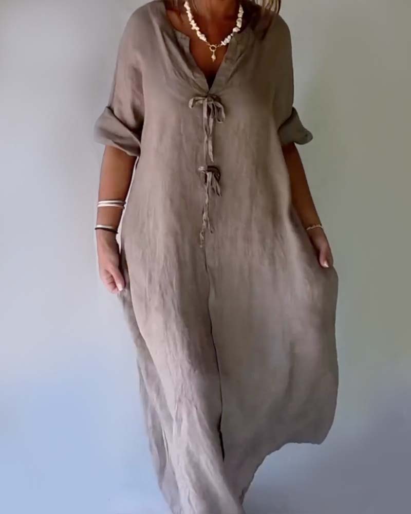 Kleid Einfarbig Einfach Locker