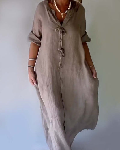 Kleid Einfarbig Einfach Locker