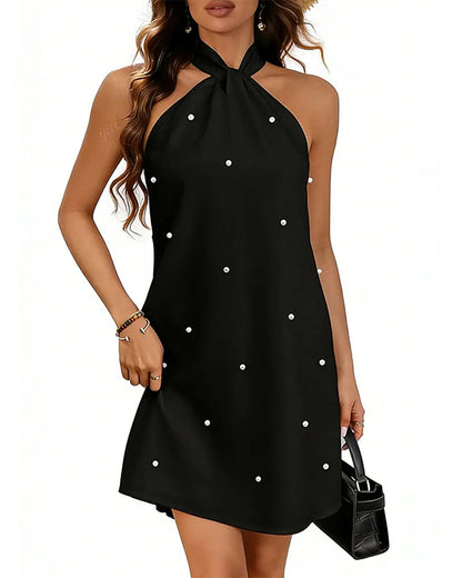 Kleid Elegant Kreuz Halter Gerade