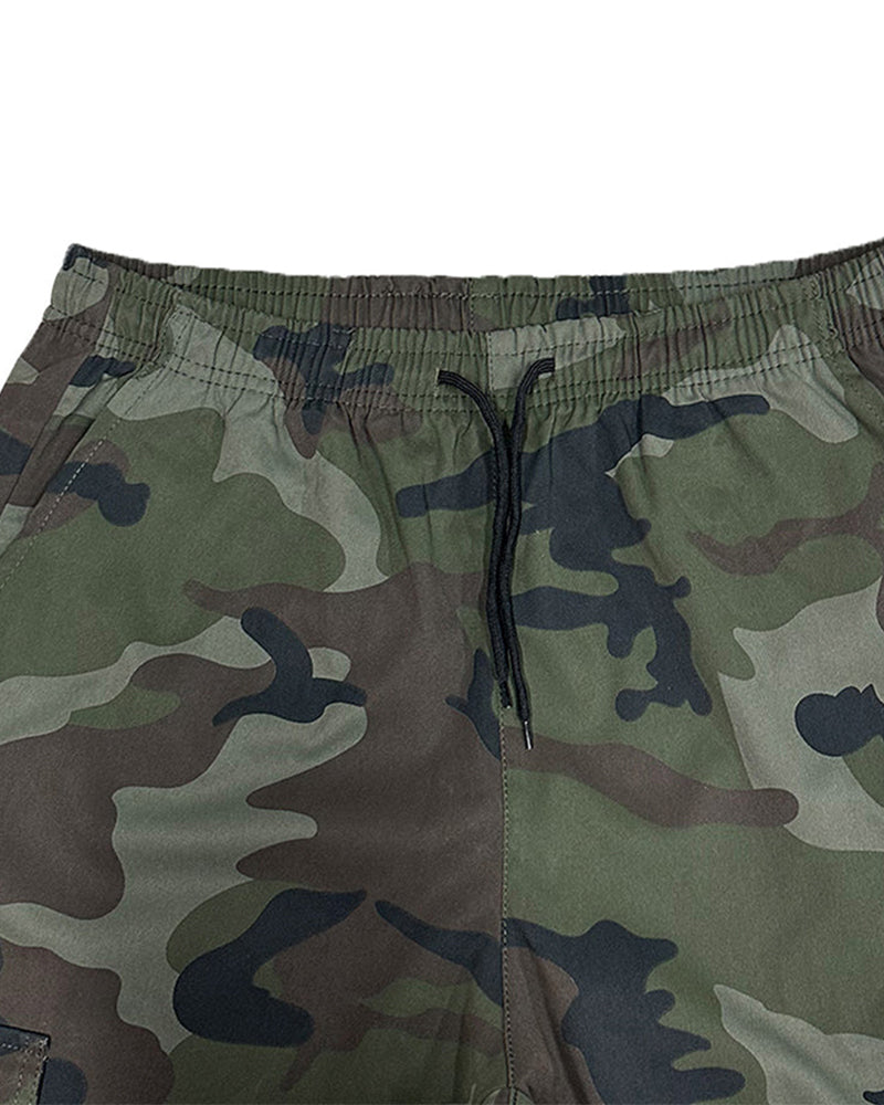 Herren Tarnung Cargo Shorts Multi-Tasche Verstellbare Taille Atmungsaktiver Stoff