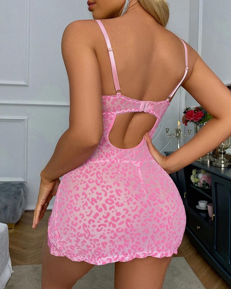 Kleid Durchsichtig Mesh Eng Strumpfhalter