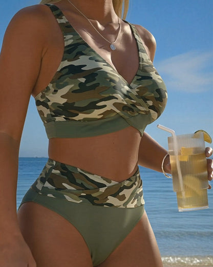 Bikini Überkreuz Design Camo Print