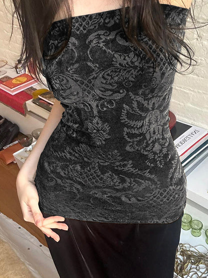 Einfarbiges Y2k Bandeau Top mit Streetwear Charakter