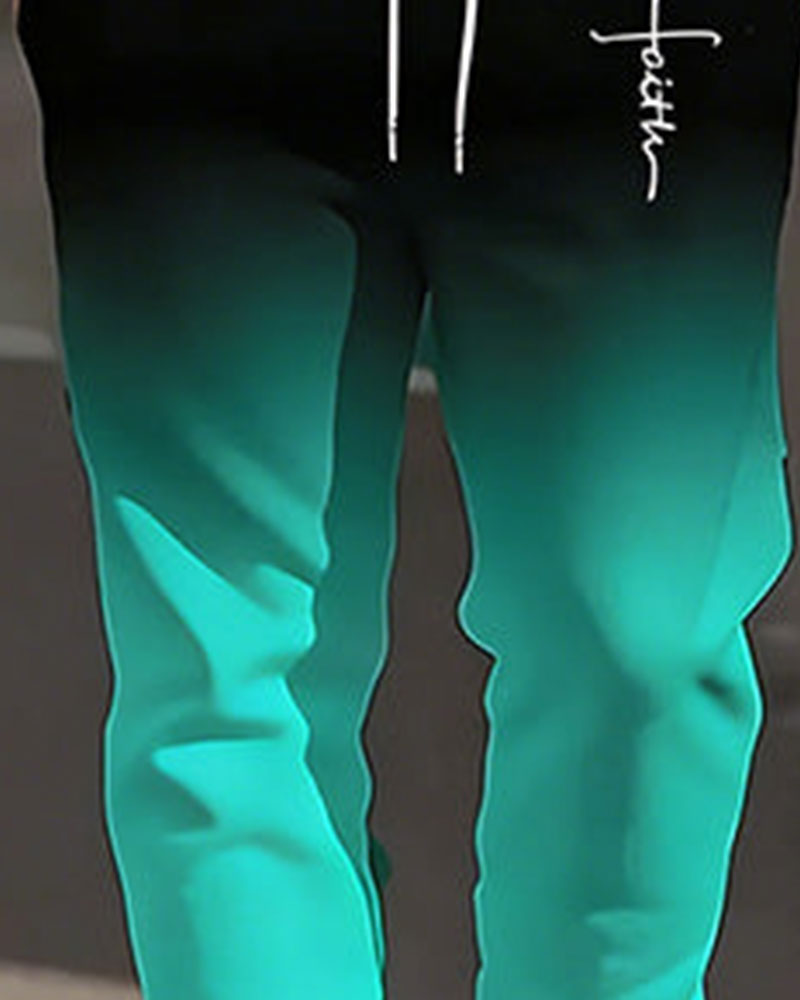 Set Herren Verlaufsfarbe Rundhals Trainingsanzug