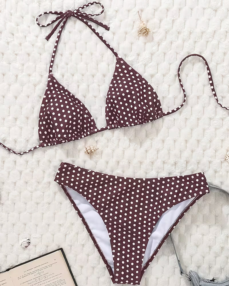 Bikini Volant Gestreift