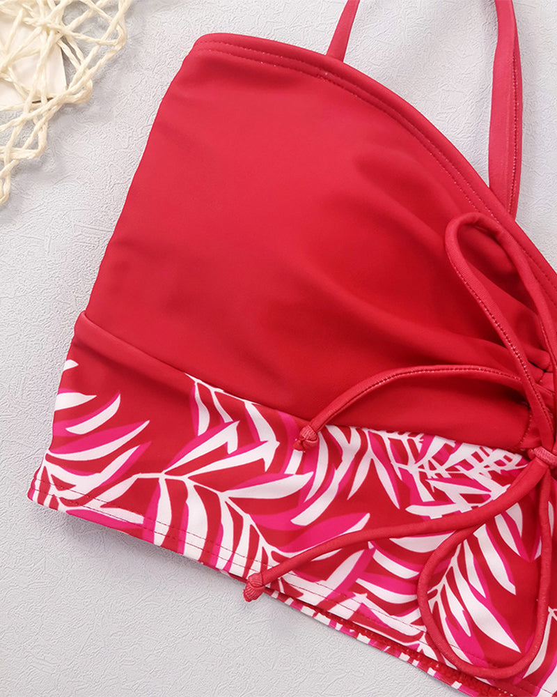 Bikini Hochtaillierte Boyleg Gedruckt