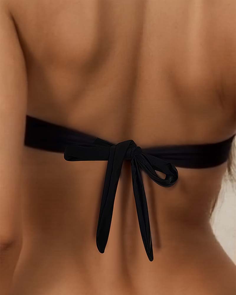 Bikini Halterneck Metallschnalle Schlitz