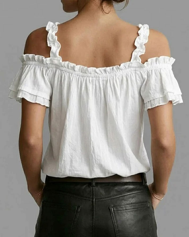 Bluse Rüsche Off-Shoulder Top
