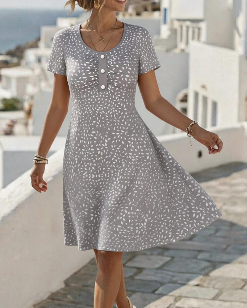 Kleid Tupfen Knopf