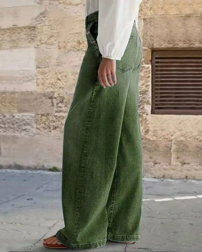 Jeans Multi-Knopf Gewaschen Locker