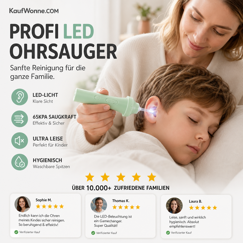 🔥🎁 2+1 GRATIS!!🥳💞 50K+ VERKAUFT! ⚡👂 Sanft saugender Ohrenreiniger – Ohrenschmalz‑Absauggerät