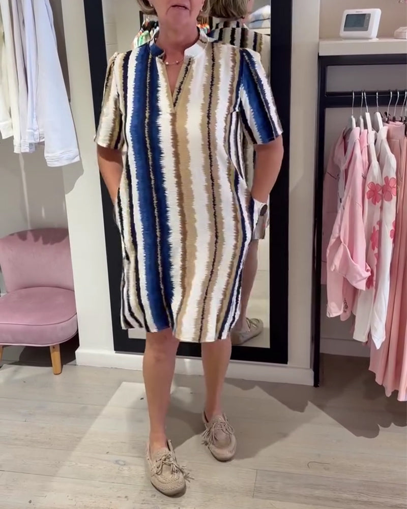 Kleid Farbverlauf Streifen Muster Etuikleid