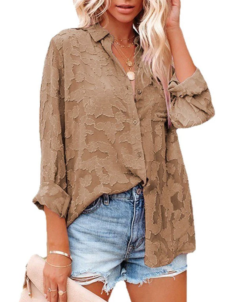 Bluse Chiffon Jacquard Sheer