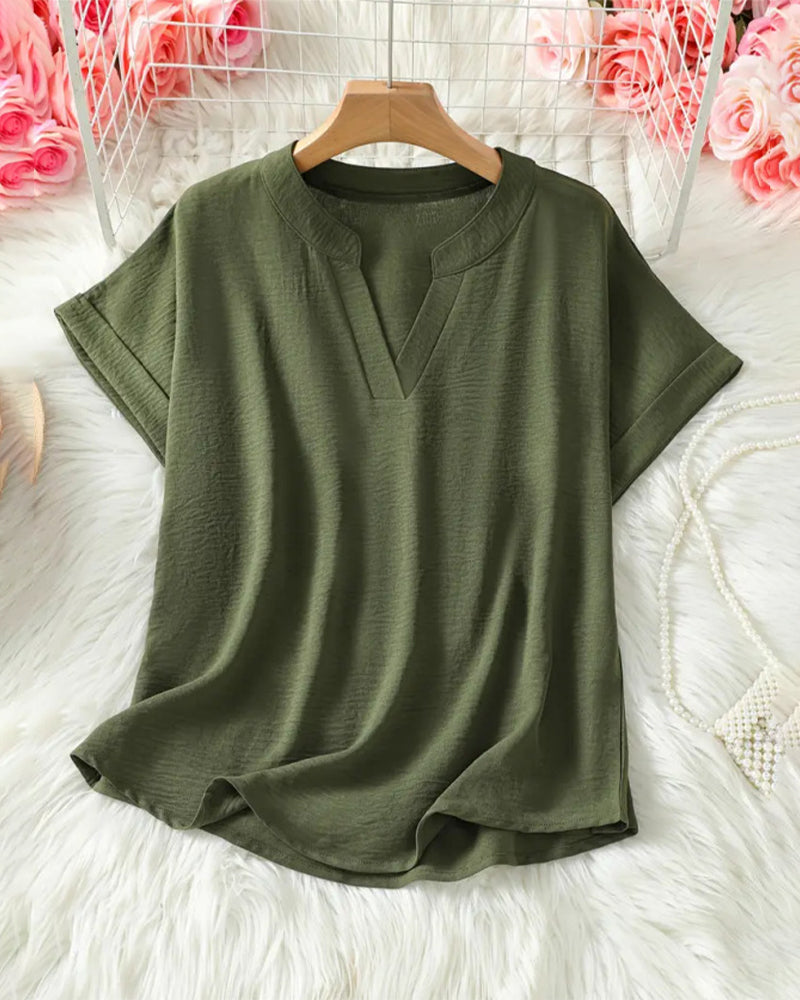 Shirt lockere einfarbige damenfreizeitliche