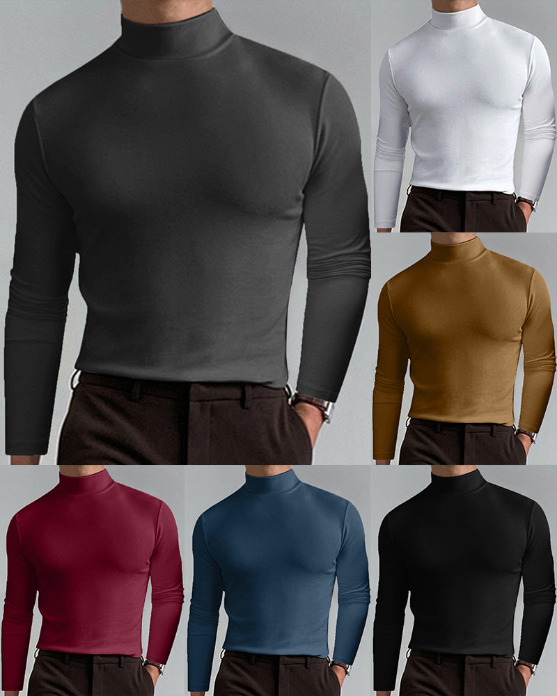 Herren Langarm T-Shirt Mit Schmalem Ausschnitt