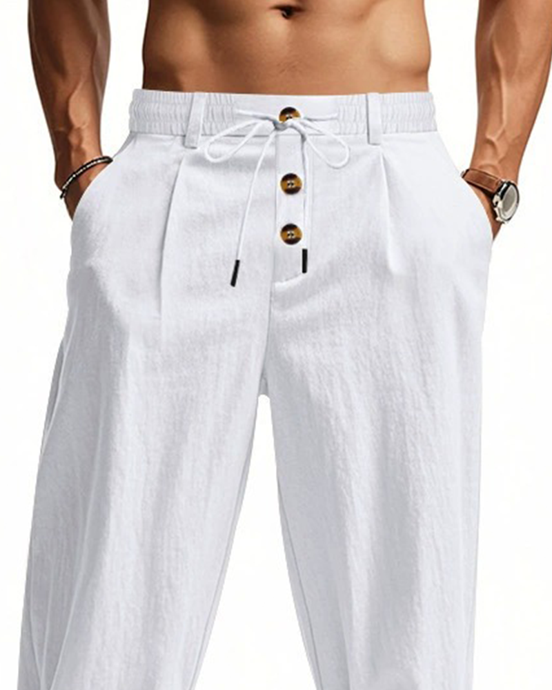 Hose Casual Unifarben Gerades Bein