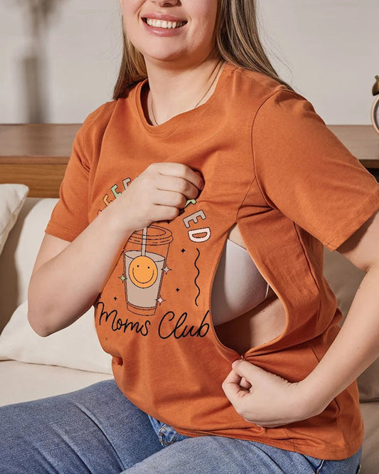 T-Shirt bedruckt Rundhals Stillen