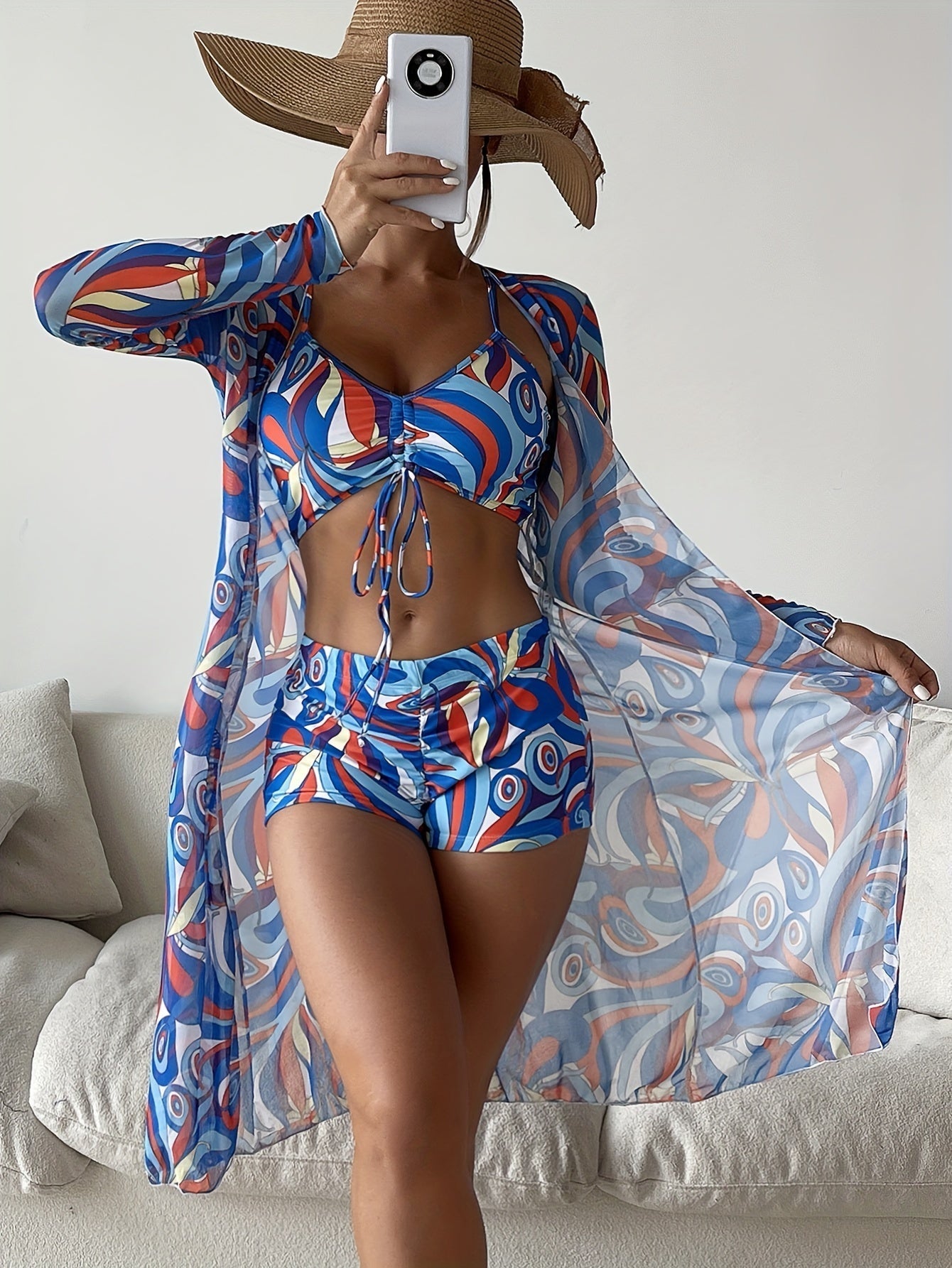 Colorful patterned swimsuit set - Lea