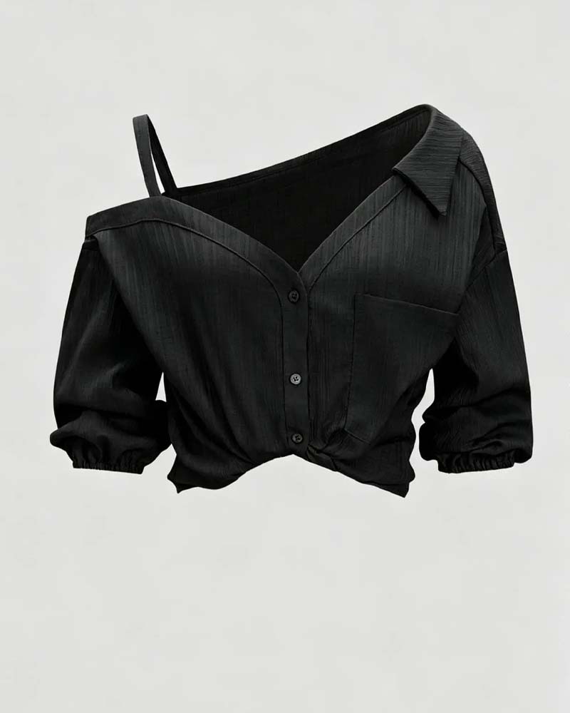 Bluse Ein Schultergurt Drehung