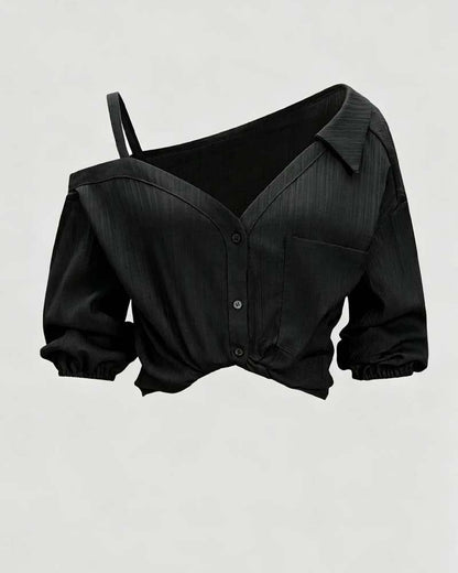 Bluse Ein Schultergurt Drehung