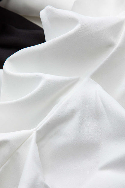 Kontrastfarbiges Y2k Raffungen V Ausschnitt Patchwork Langarm Top