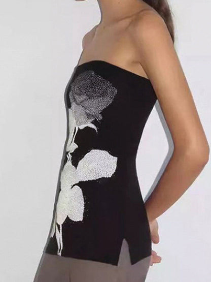 Mehrfarbiges Vintage Bandeau Top Boobie Hottie