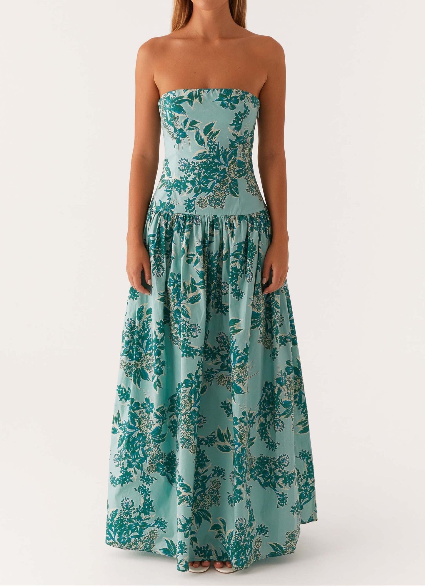 Agnesca Maxi Dress – Cloud Blue Floral Print