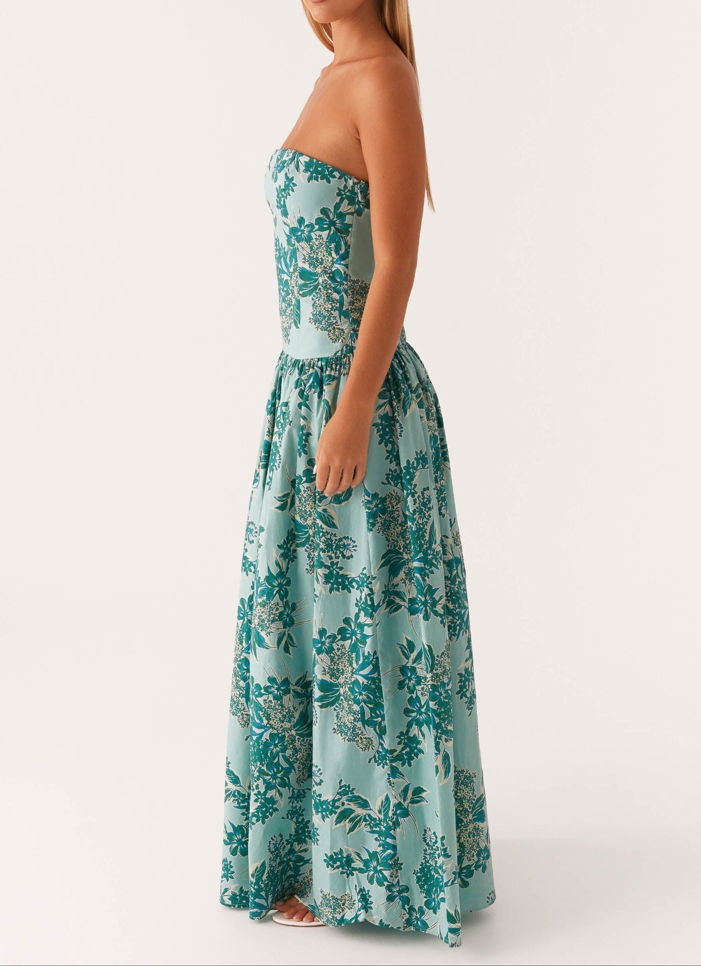Agnesca Maxi Dress – Cloud Blue Floral Print